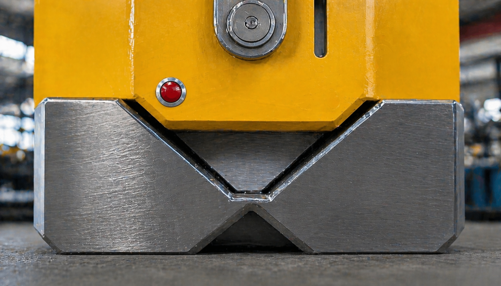 The V-groove at the bottom of the magnetic lifter